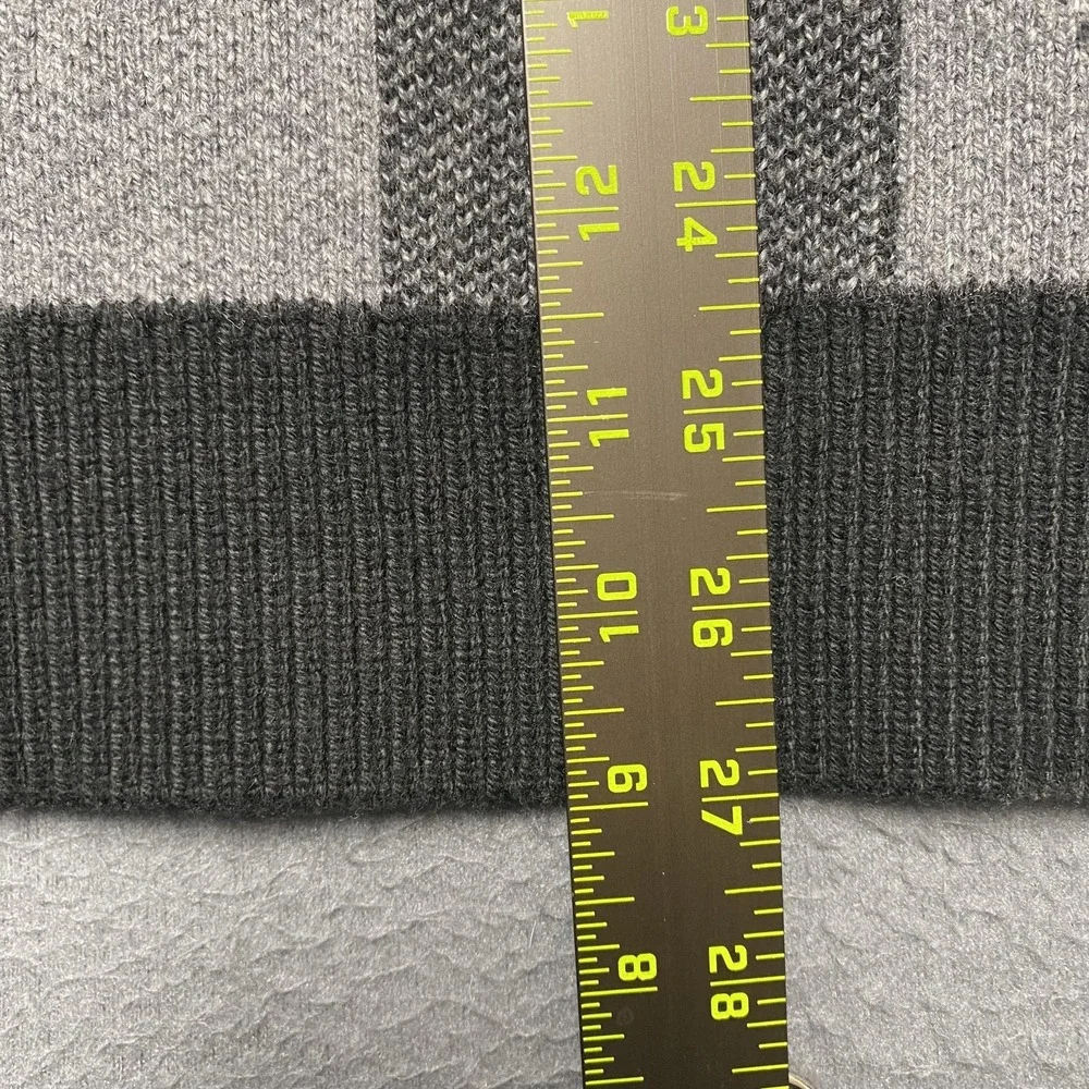 Banana Republic Sweater Mens Large Gray Plaid Shawl‎ Collar Pullover Tight-Knit